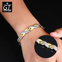 titanium magnetic therapy detachable bracelet stainless steel single row magnet braceletmagnetic jewelry 10mm wide male