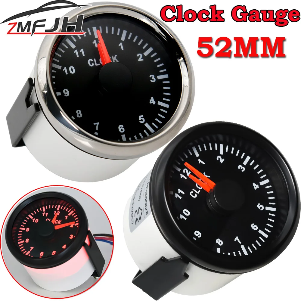 

Waterproof 52mm Digital Clock Gauge 0-12 Hours For Car Boat Yacht Show Pointer Clock Meter with Red Backlight 9-32V Hour Meter