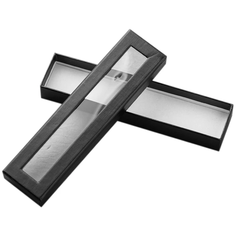 

10Pcs/Set Pen Box Transparent Window Pen Box Paper Packaging Metal Gift Pen Box Wholesale