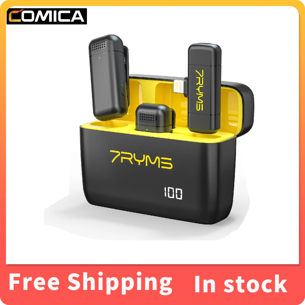 

Беспроводной петличный микрофон 7RYMS Rimo S1, система записи аудио и видео, микрофон для iPhone или Android, планшетов и ПК