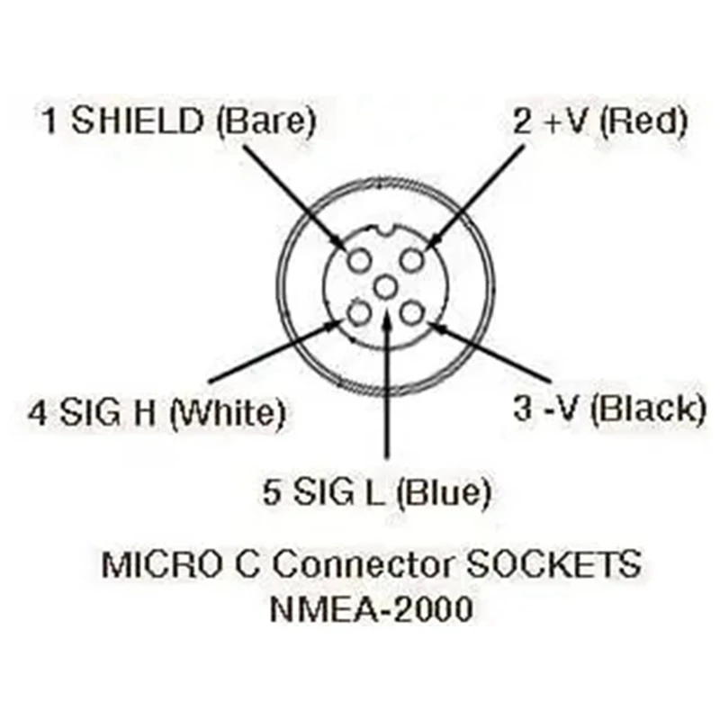 Разъем AU05 -NMEA 2000 T 4-портовый 5-контактный резьбовой M12 IP67 NMEA (N2k) (Tee) T-разъем для Garmin