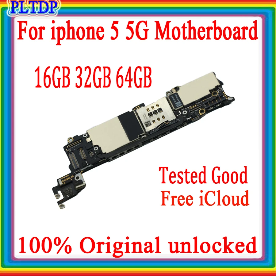 

Free Shipping 16GB 32GB 64GB Mainboard For IPhone 5 5G Motherboard Clean Icloud Plate Original Unlocked Logic Board 100% Tested