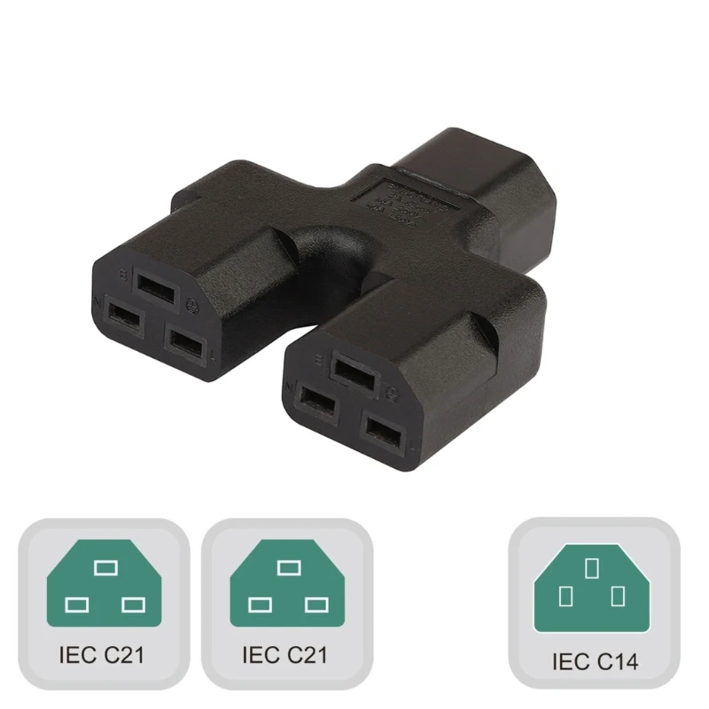 

Power Cable Single C14 to Dual C21 Short Power Y-type Splitter Adapter Extension Electric Converter Plug Replacement U4LD