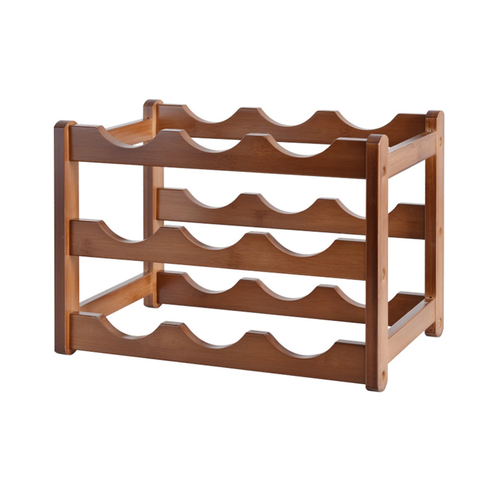 

For Cabinets Home Decor Wine Rack Heavy Duty Stable Display Cupboard Countertop Natural Bamboo Easy Install Bar Vintage Storage