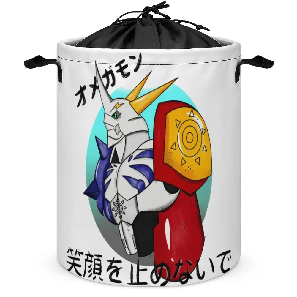 Коробка для хранения Omegamon Anime Digimon Circle Design Большая вместительная корзина белья