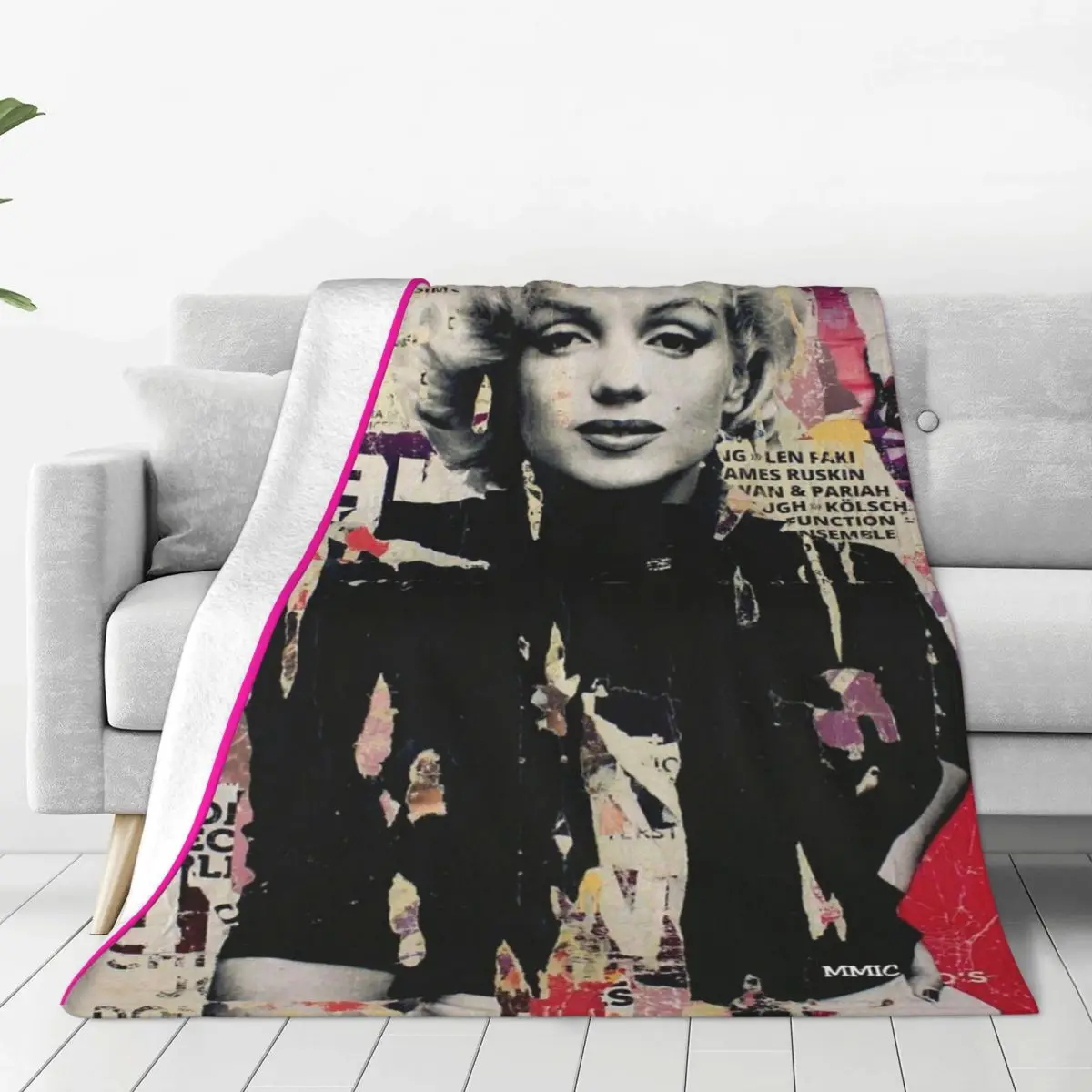 

Marilyn Monroe Blankets Fleece Print Portable Lightweight Throw Blankets for Bed Office Quilt
