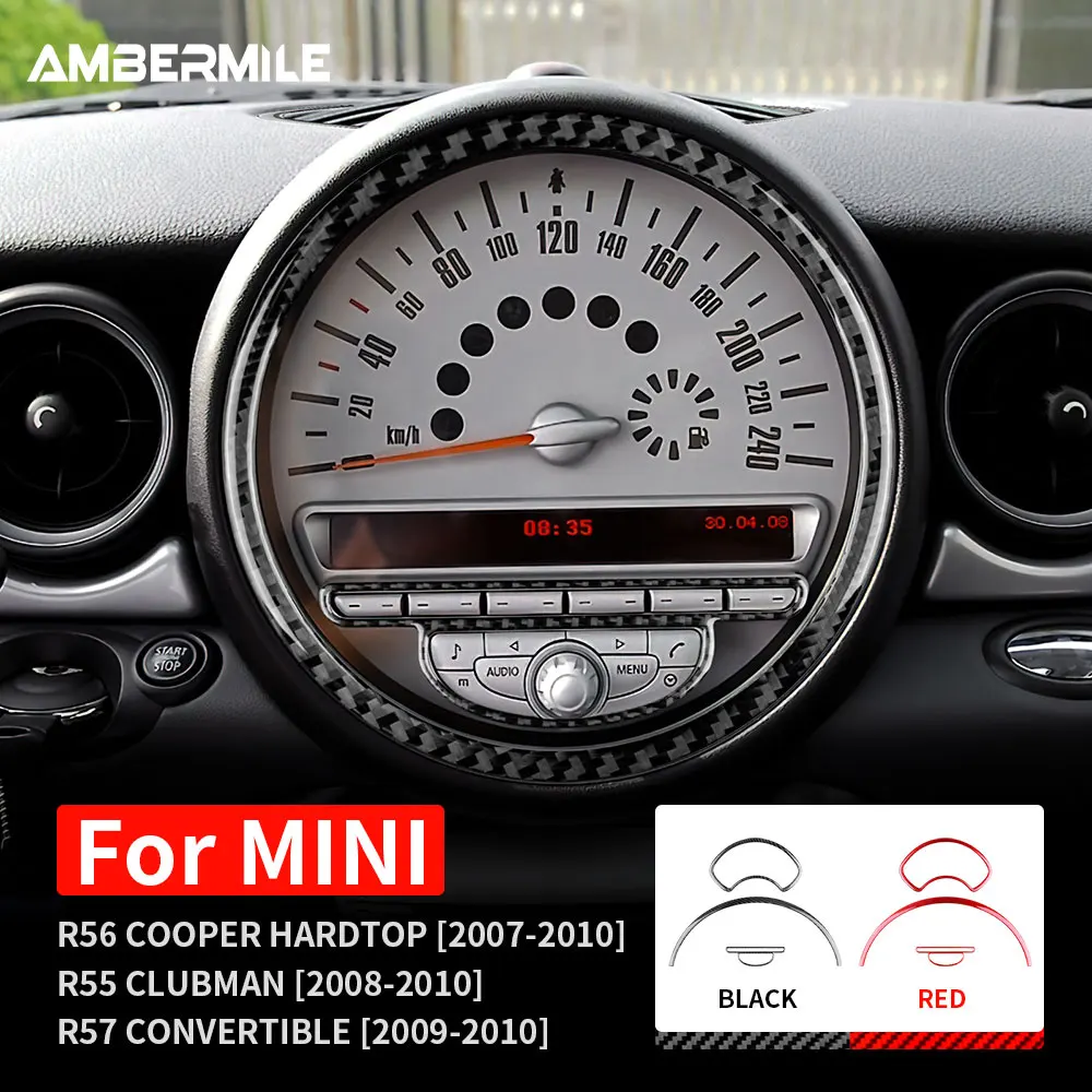 

Carbon Fiber Car Speedometer Radio Button Frame Accessories Sticker Trim for Mini Cooper Hardtop R56 Clubman R55 Convertible R57