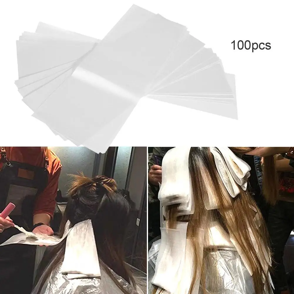 

100pcs Hair Dye Paper Reusable Curly Perm Paper Durable Hair Dye Paper Tissue Easy Clean White for Hairdressing Styling Tools