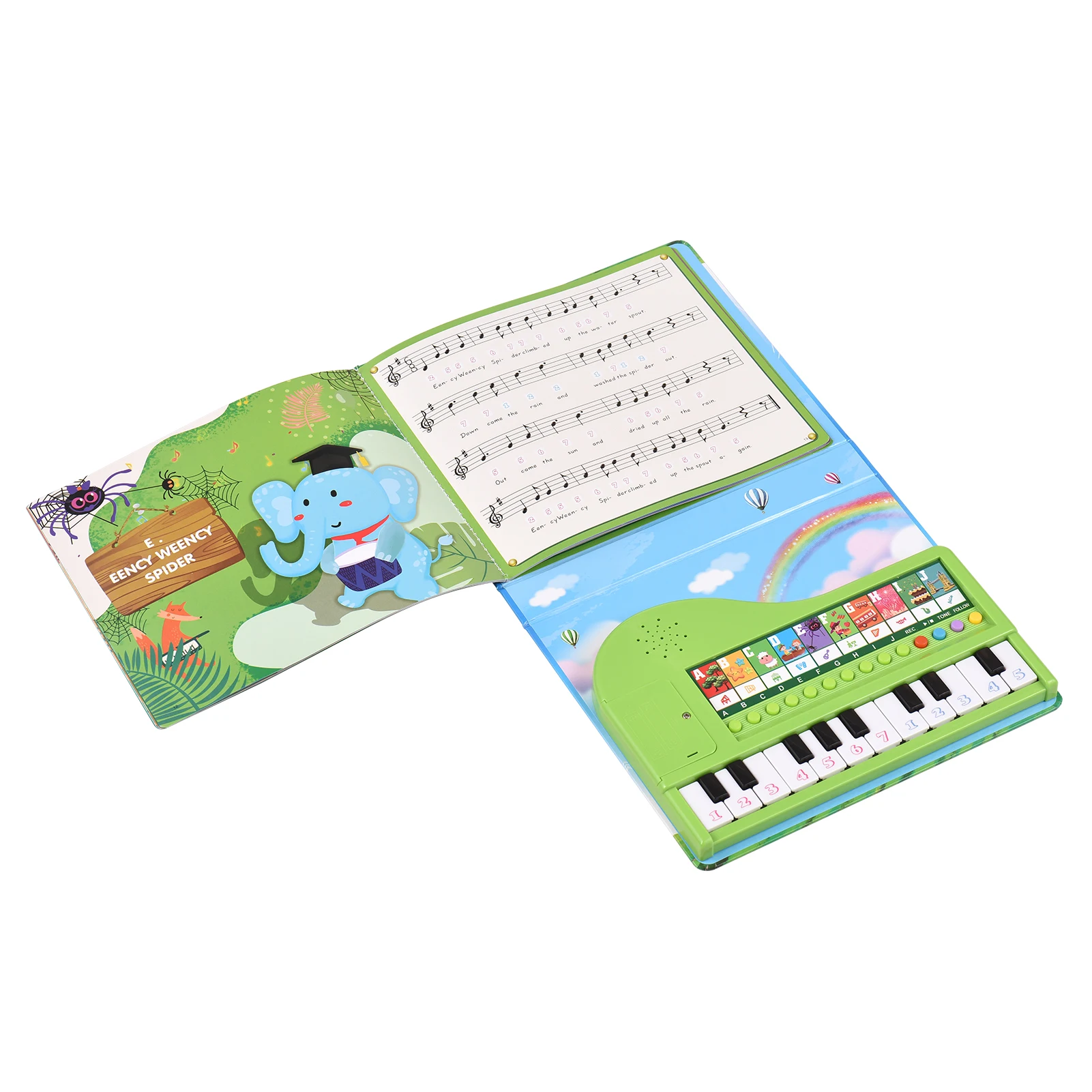 

Bigfun 20-key Piano Book Electronic Piano Keyboard & Music Book 2-in-1 Piano Songbook Educational Musical Gadget for Kids
