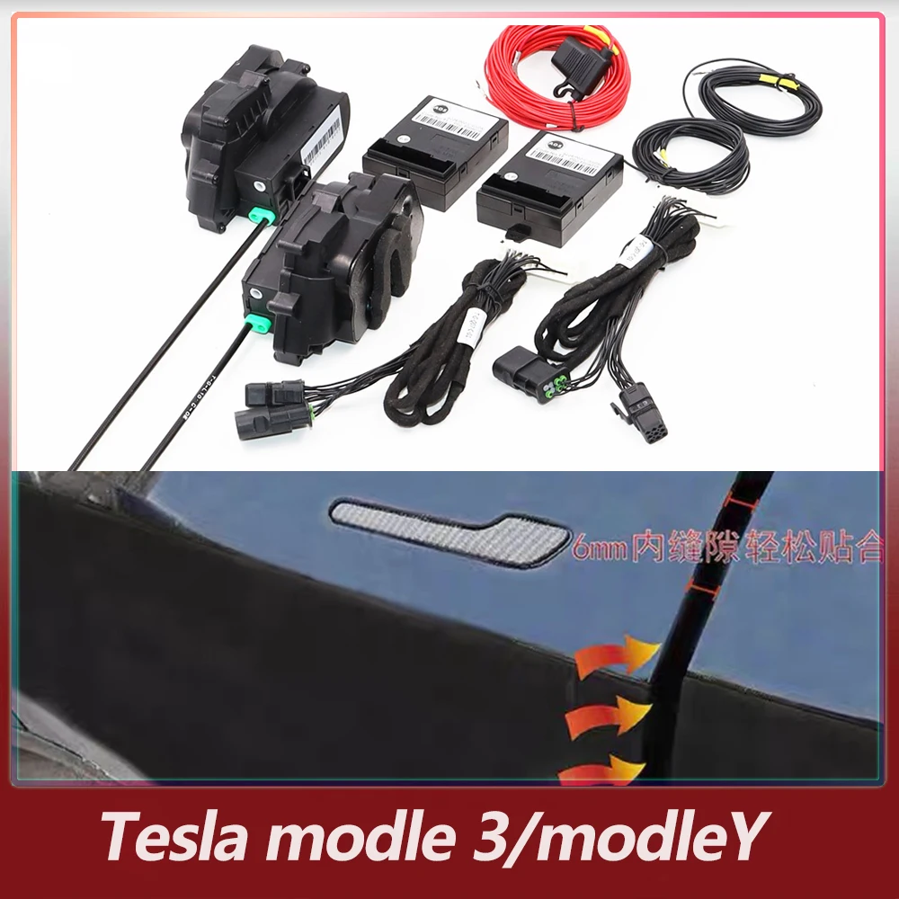 

4 doors Smart Car Electric Suncion Door Lock for Tesla Model 3 Model Y Series Auto Soft Close Super Silence Anti Pinch