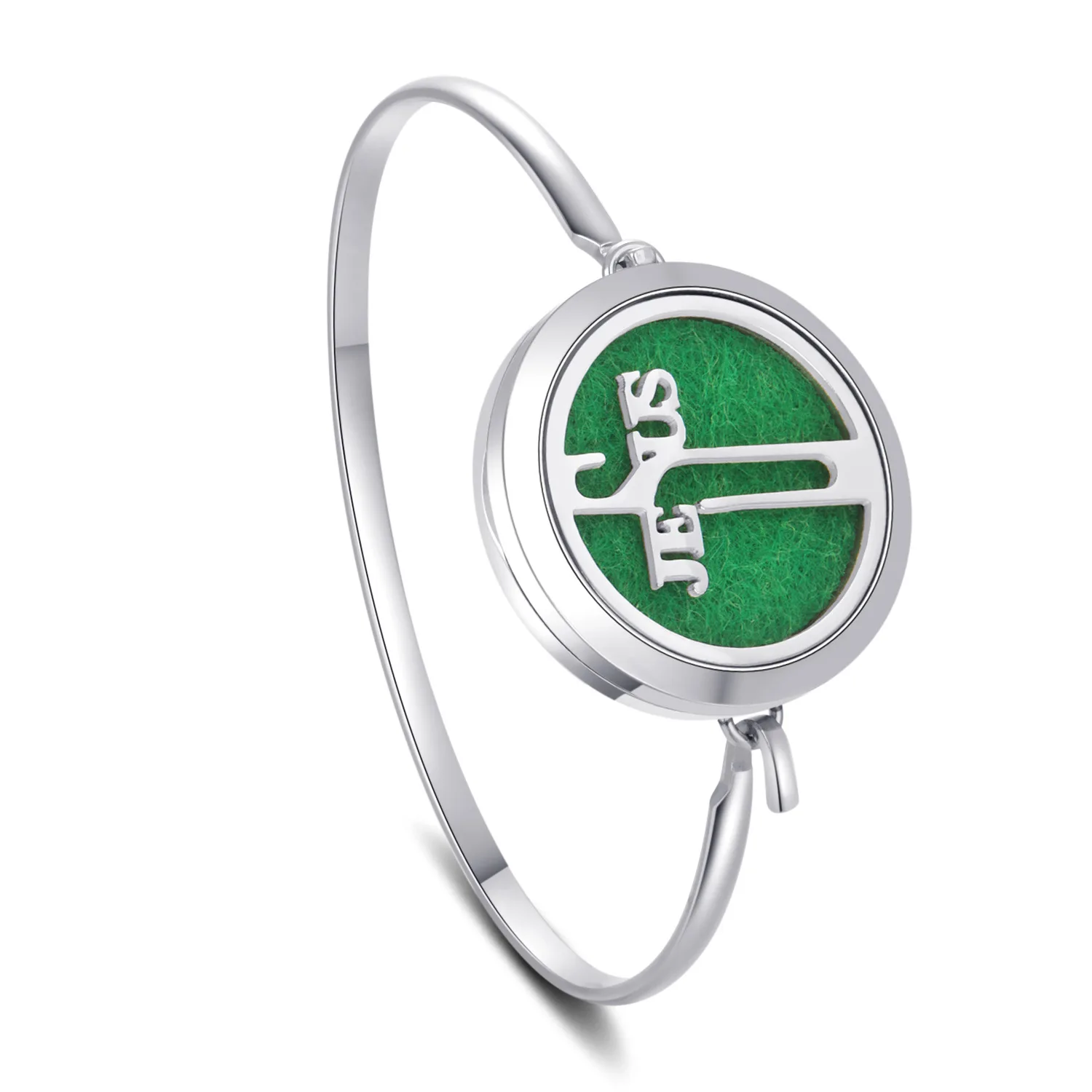 

Essential Oil Aromatherapy Box Charm Bangles Pendant Stainless Steel Pattern Jesus Key Cross Ribbon Fashion Men Women Jewelry