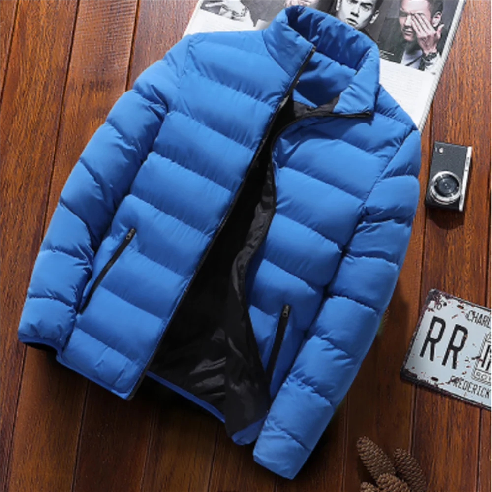 2022 Autumn Winter New Men's Sports Cotton Clothes Trendy Fashion Stand-Up Collar Zipper Cardigan Casual Cotton Jacket