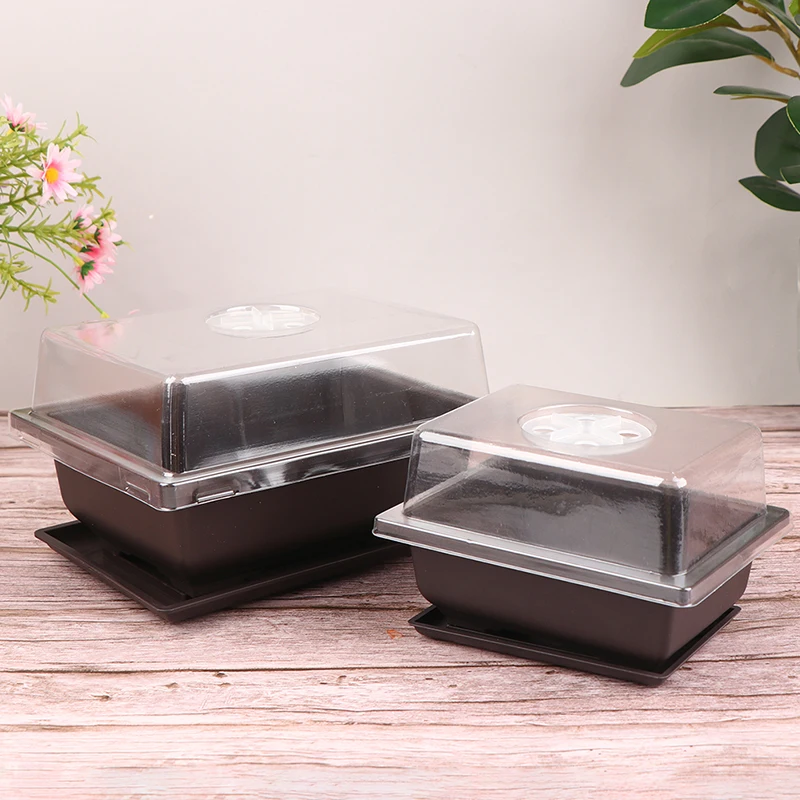 

1Pc Plastic Rectangle Training Pots With Tray Bonsai Plants Pot For Flower Succulent Plant Pots With Trays Planter