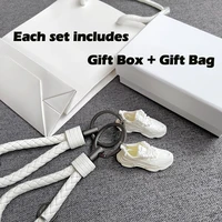 a pair of 3d mini sneakers key chain phone key ring ba shoes model gift box set 2022 girlfriend girl lady birthday party gift