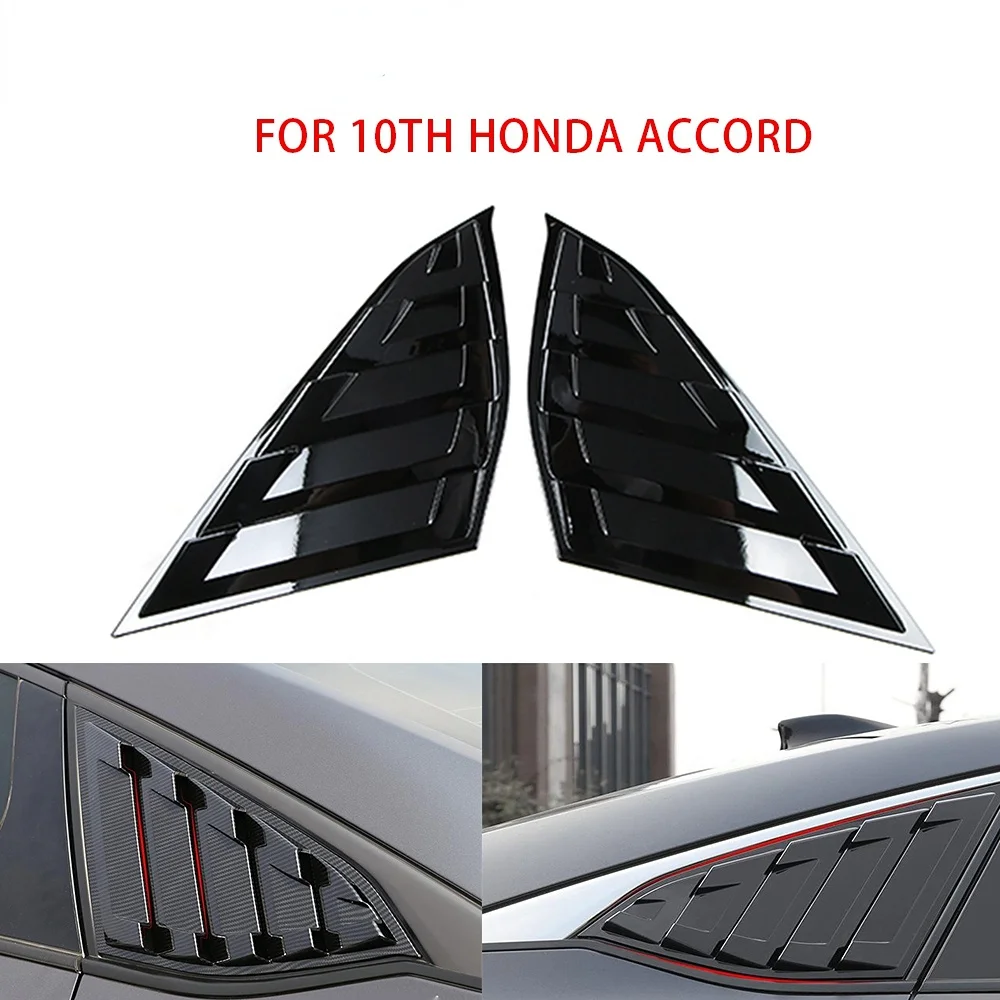 

2pcs 1/4 Quarter Rear Side Window Louvers Spoiler Cover For 10th Honda Accord 2018-2020 ABS Car Accessories Set