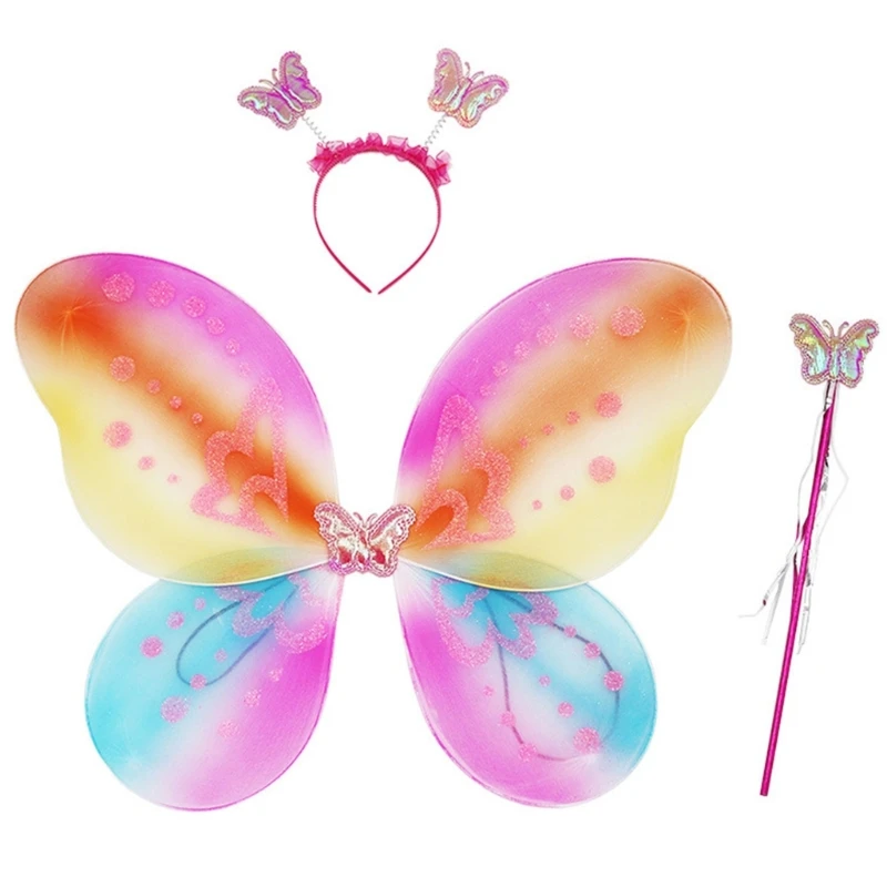 

Angel Wings Princess Wings Fairy-Wings with Magic Wand and Headbands Drop Shipping