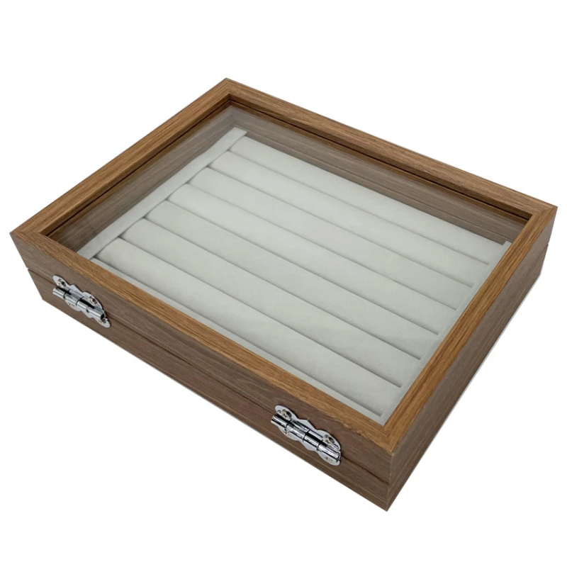 Walnut Wood Ring Jewelry Tray Box Display Storage Box Portable Ring Earrings Necklace Jewelry Gift Display Sales Box