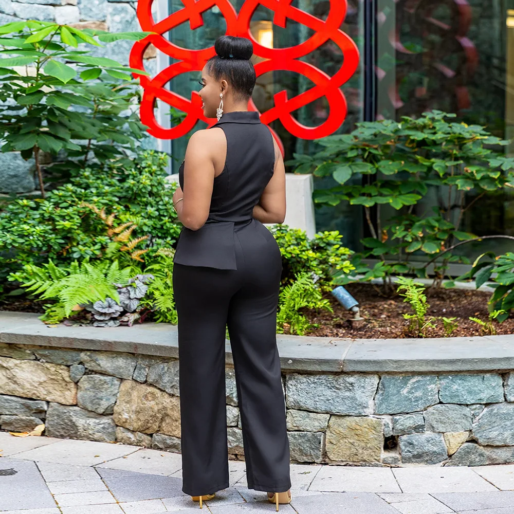 Женский Облегающий комбинезон с отложным воротником соблазнительный однотонный