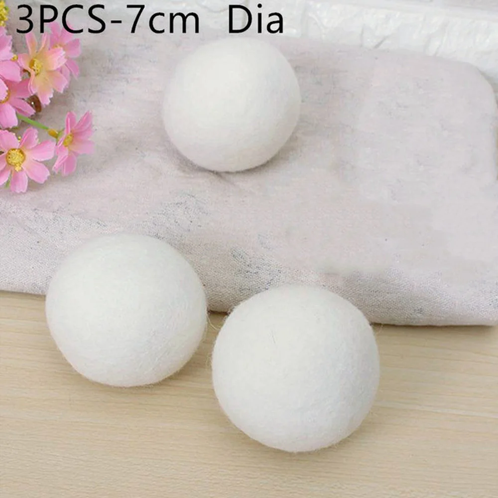 

3Pcs Wool Dryer Balls Organic (7-7.5CM ), Reusable New Zealand Natural Fabric Softener,Healthy Laundry Balls for Washing Machine