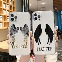 fallen angel lucifer phone case for iphone 13 11 12 pro xs max 8 7 plus x se 2020 xr 12 13 mini transparent phone case