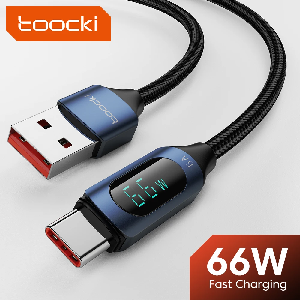 

Toocki 66W USB Type C Digital Display Data Cable 6A Fast Charging Cord USB C Cable For Xiaomi Samsung Oppo Oneplus POCO Huawei