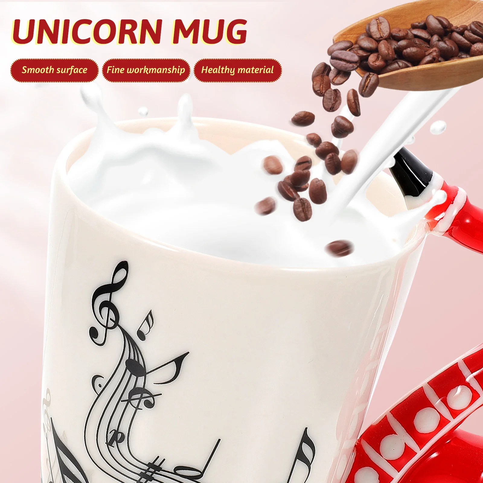 

5x Coffee Household Lovers Portable Instruments Handle Cup Cup Fun Coffee Mug for Friends Gift Home Storage