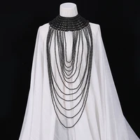 fashion pearl body chain with hand designed shoulder chain for women exaggerated beach style fine jewelry wedding accessories