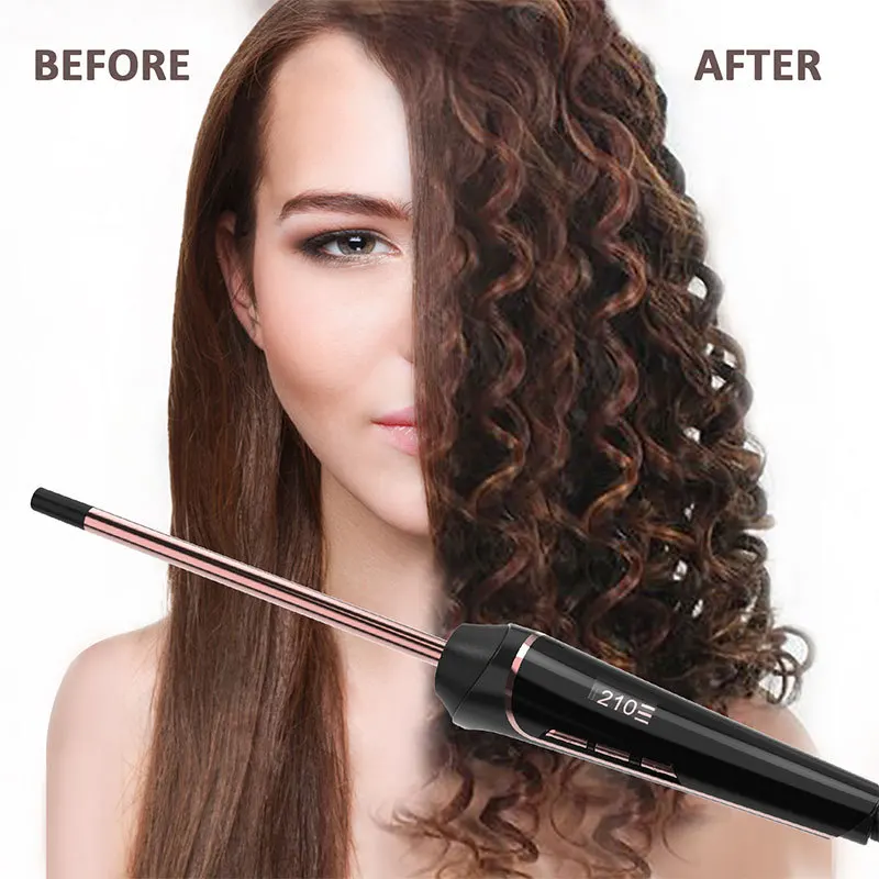 

10mm Super Slim Tight Curls Wand Ringlet Afro Automatic Rotating Curls Hair Curler Curling Iron Chopstick Curls for Men Women