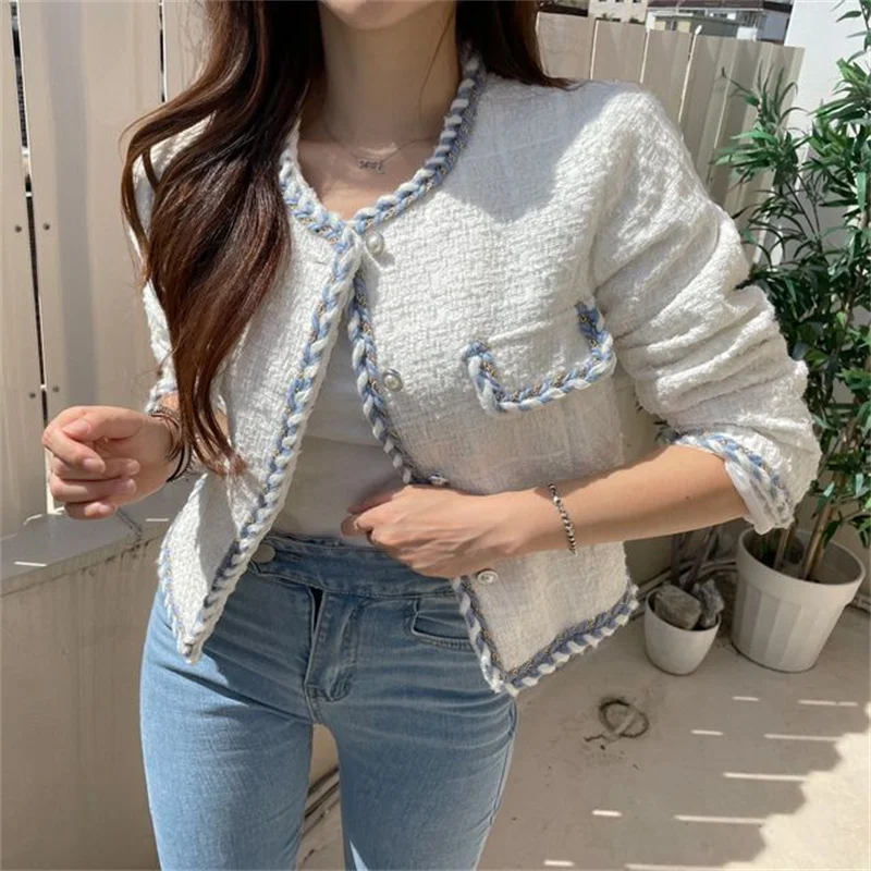 

Korea Fashion Jacket Autumn Winter Clothes High Quality Women 2023 Women Clothing Y2k Coat Long Sleeve Casual Woolen Fabric Tops