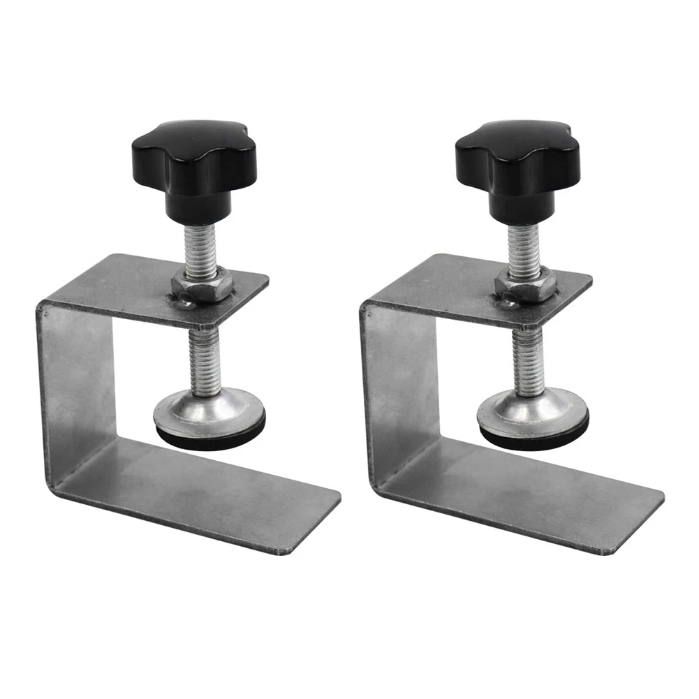 

2Pcs Home Improvement Smooth Woodworking Drawer Front Installation Clamp Hardware Jig Accessories Stainless Steel L