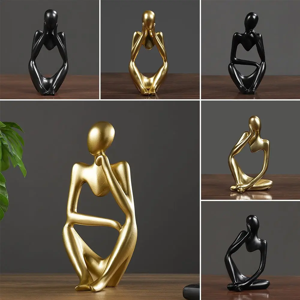 

Office Home Decoration Desktop Decor Resin Figurine Abstract Art Sculpture Thinker Statue Resin Collectible Figurines