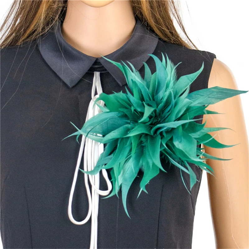 Corsage Head Flower Rip Fluttering Feather Clothing Accessories Headdress Brooch Dual Purpose Goose Diy