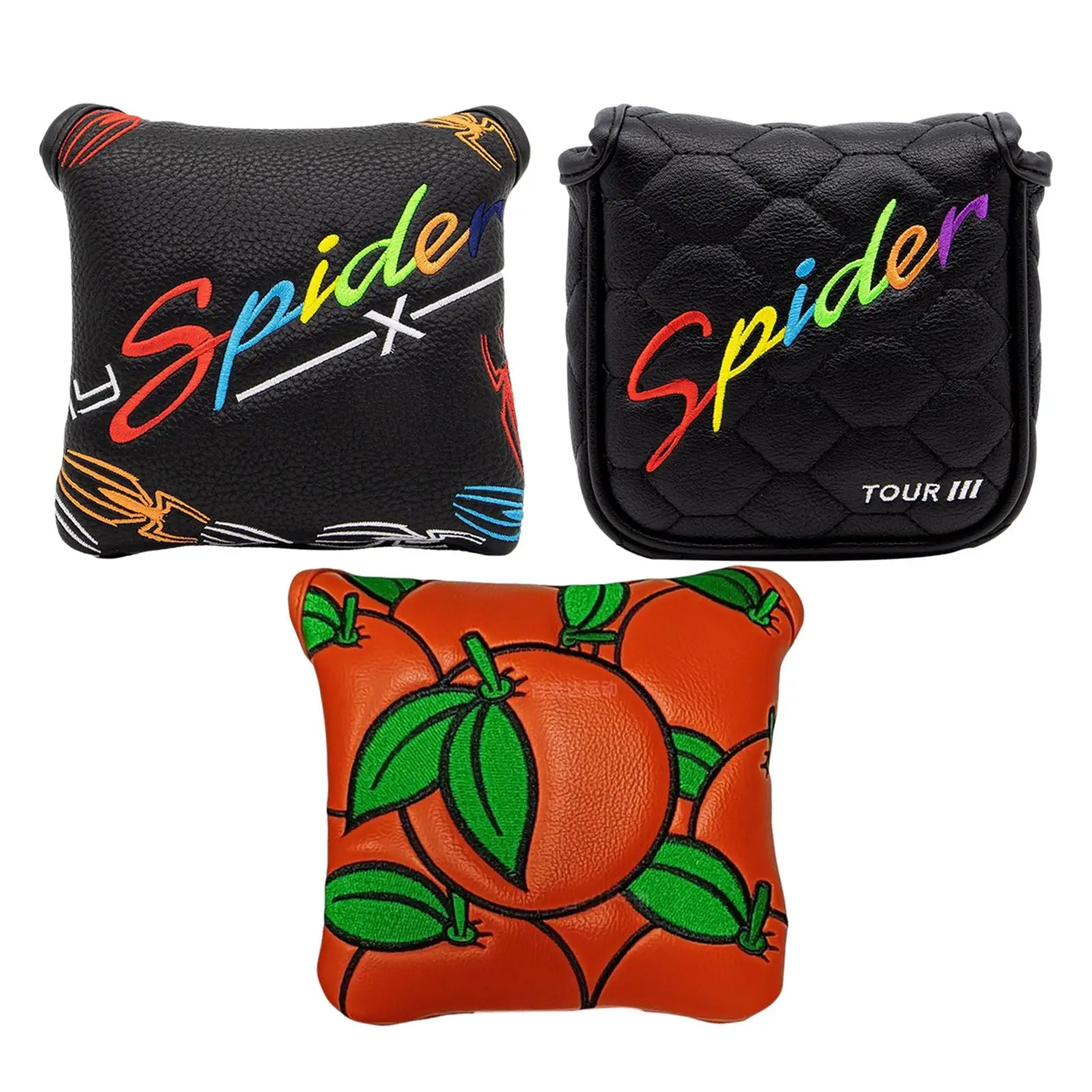 

PU Leather Golf Putter Cover Protective Mallet Putter Cover Embroidery