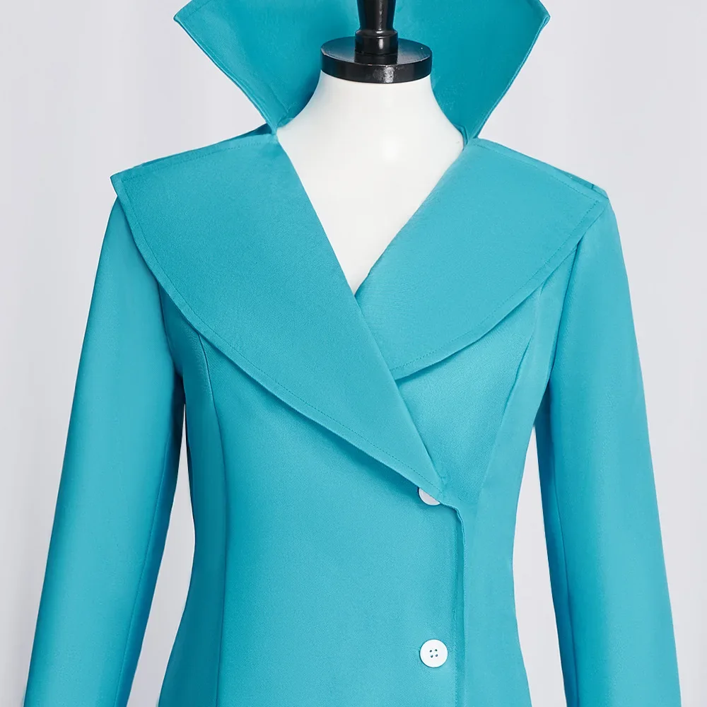 Женский костюм на Хэллоуин вечерний плащ Люси Уайлд синяя длинная куртка для