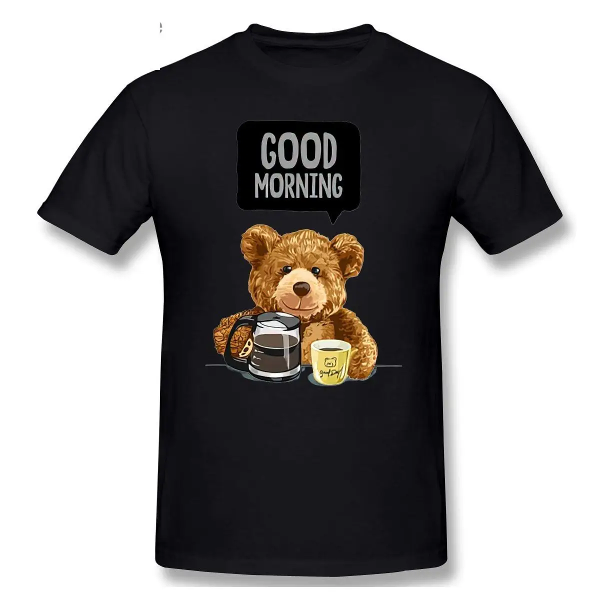 

Good Morning Coffee Teddy Bear T shirt Harajuku T-shirt Graphics Tshirt Brands Tee Top
