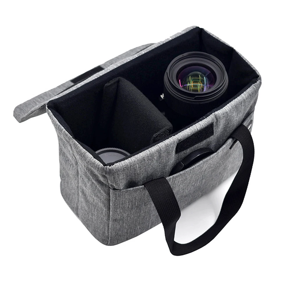 

Travel Waterproof Padded Nylon SLR Camera Bag With Handle Insert Practical Partition Shockproof Foldable Protection Lens Cases