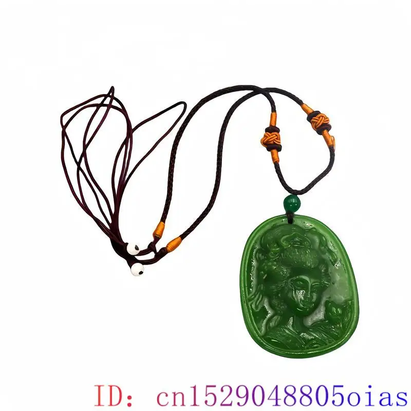 Ожерелье с подвеской из натурального зеленого нефрита Модный Роскошный