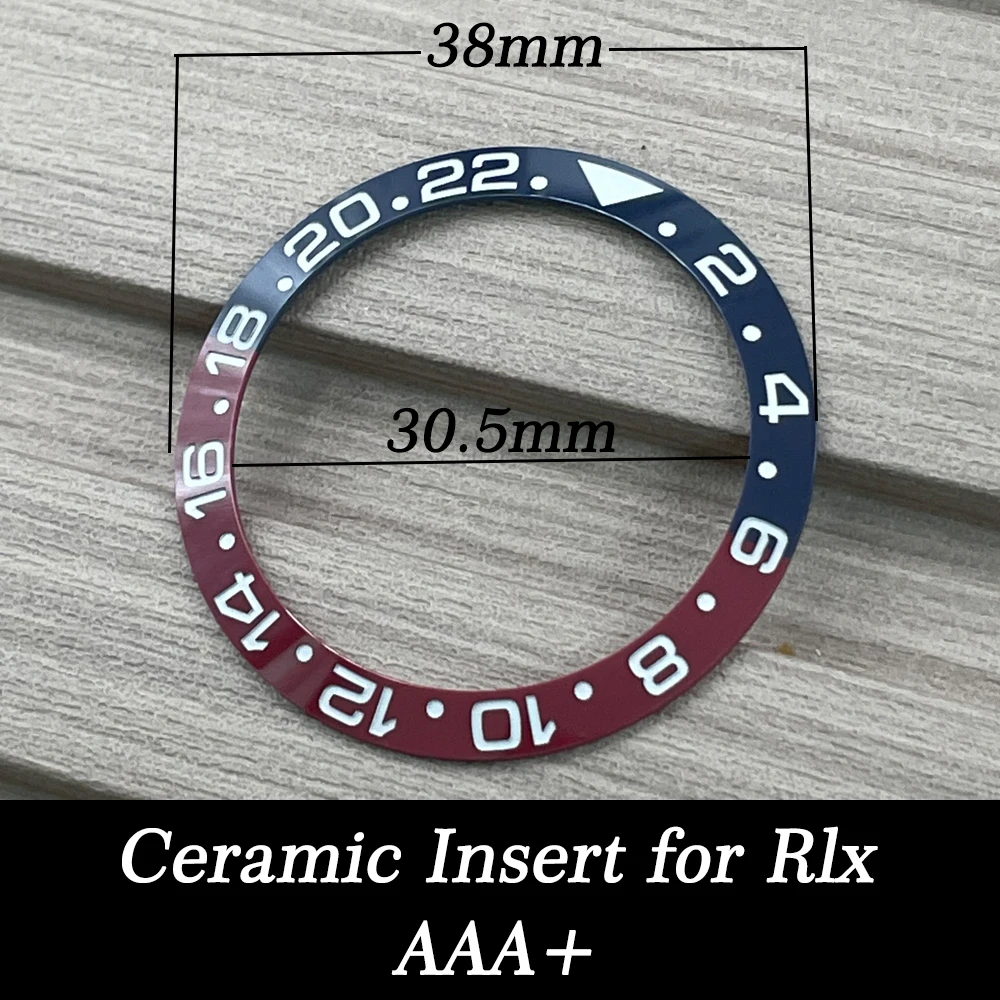 

Original Slope 24 Hours 38mm*30.5mm Ceramic Blue Red Watch Bezel Ring Insert for GMT AAA+
