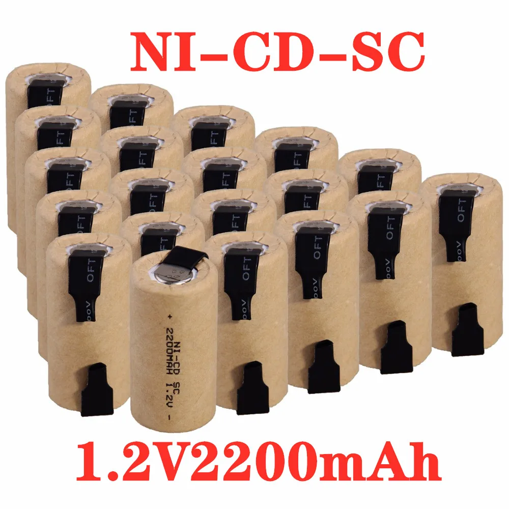 

SC1.2v 2200mah Nicd Batteries Sub C Ni-Cd Rechargeable Battery SC Batteria for Electric Screwdrivers Drills Power tools
