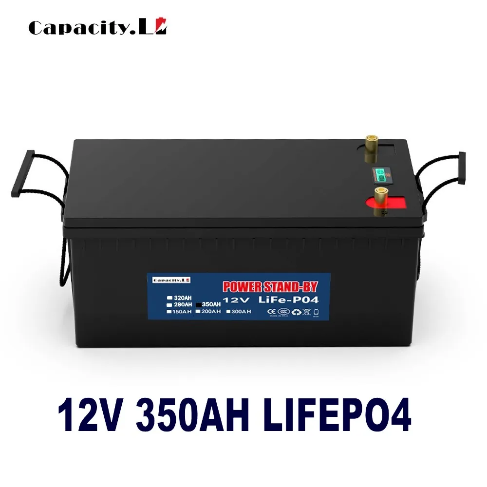 12V 300AH Solar battery lifepo4 battery pack 320ah lithium rechargeable battery 350ah with Bluetooth BMS RV waterproof  inverter