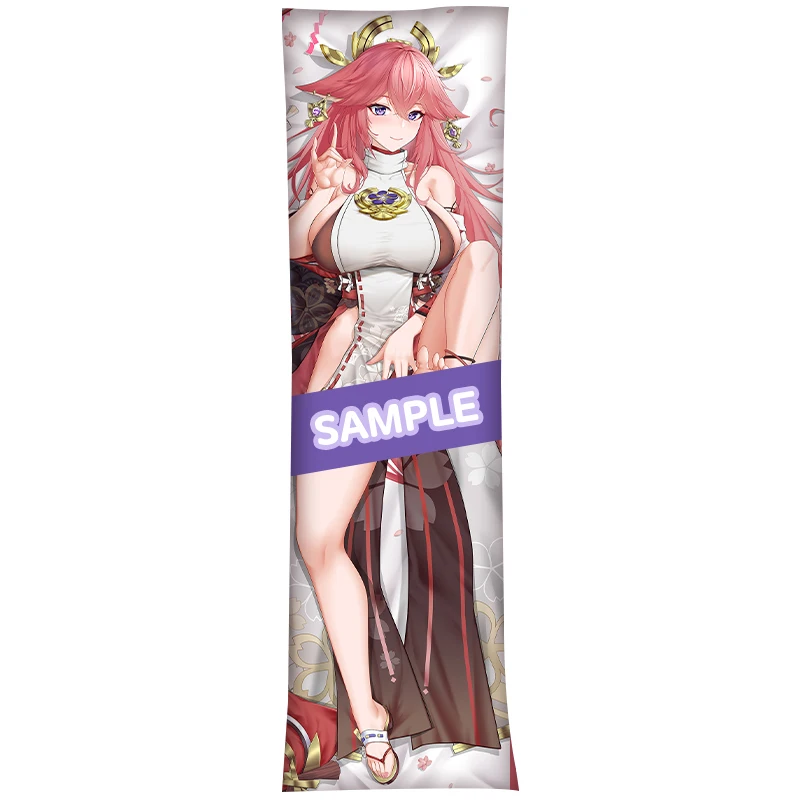 Игровой аниме Genshin Impact Yae Miko Fox Girl Cosplay Otaku Dakimakura Hing Body Чехол Подушка Наволочка