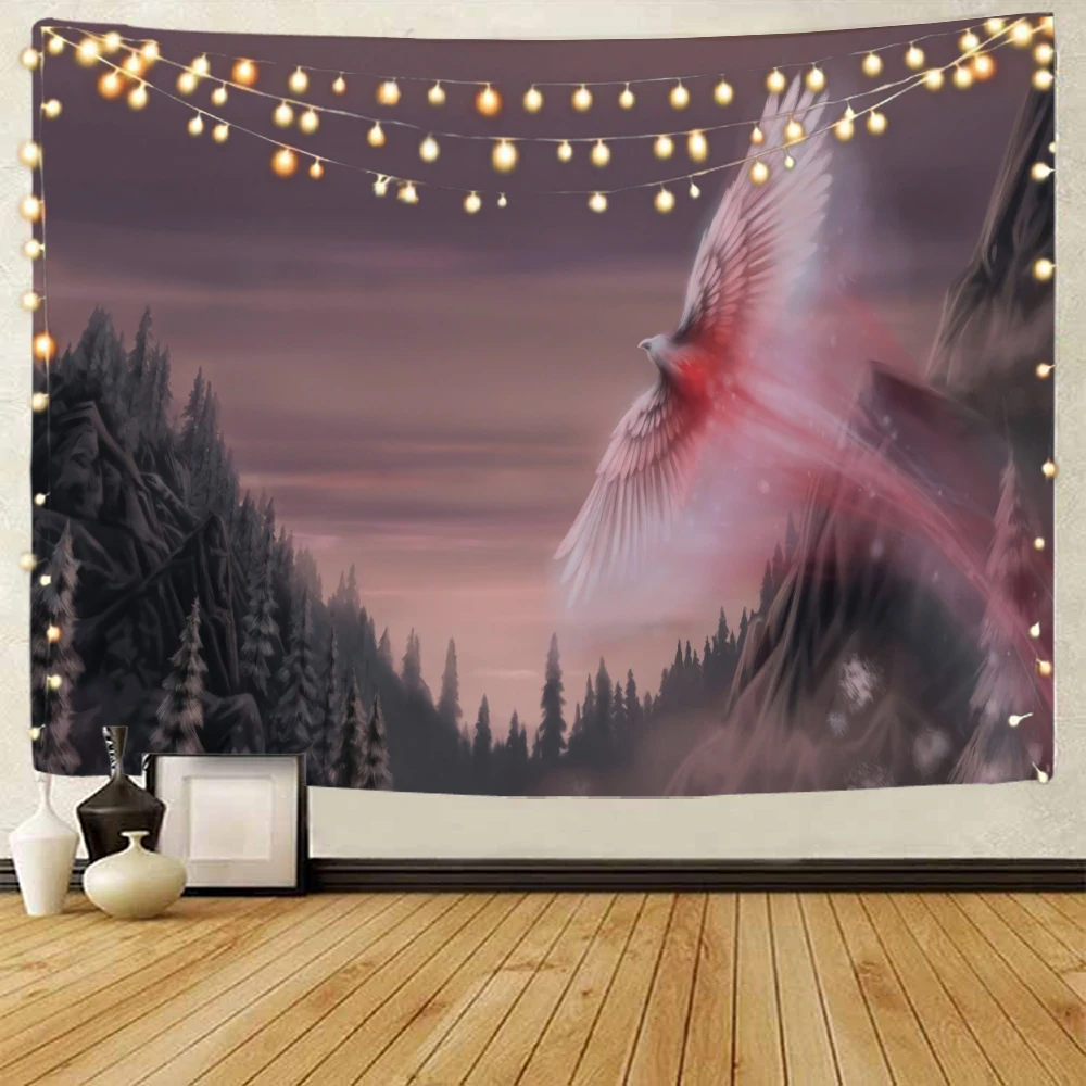 

Sci Fi Flamingo Phoenix Ornament Tapestry Home Decoration