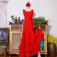 spanish dance dress flamenco practice skirt wear women ene04
