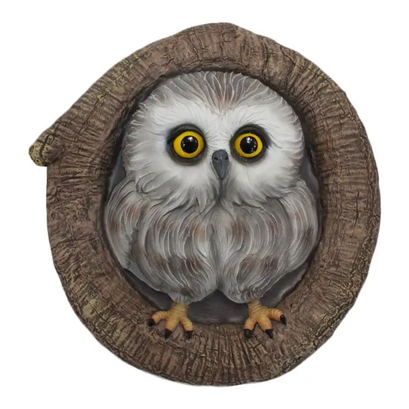 

Owl Statue Tree Decorations Owl Sculpture Garden Peeker Outdoor Indoor Yard Art Fairy Garden Accessories Garden Decor Statue