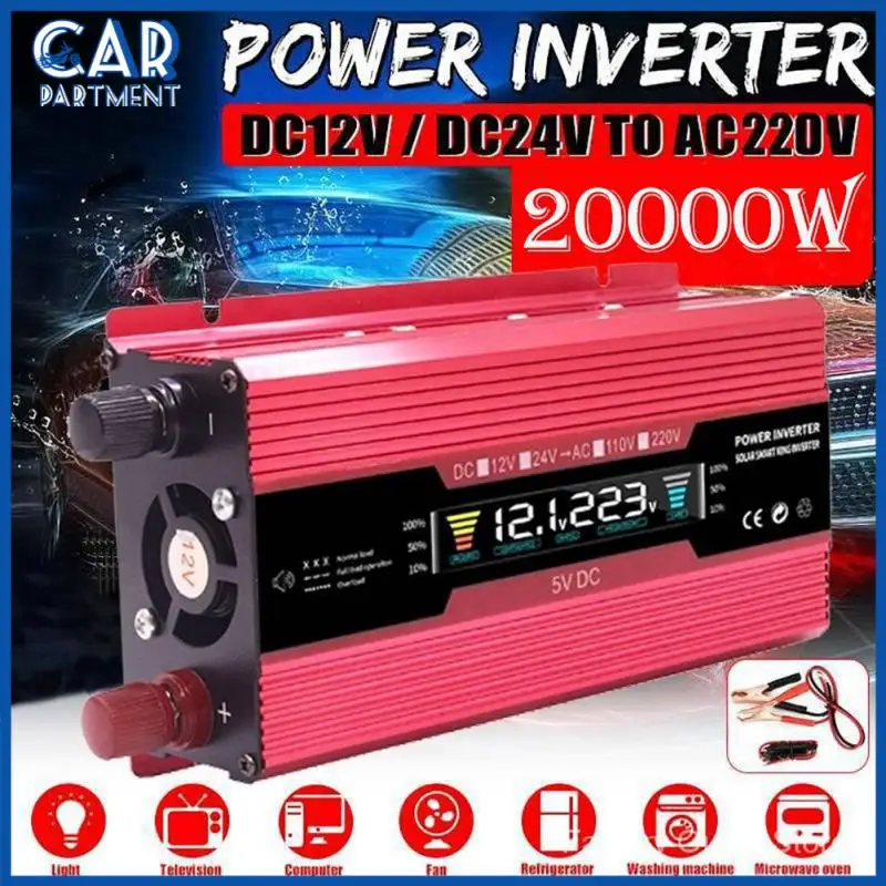 

Power Inverter Portable Multifunctional Sine Wave Voltage Converter Adapter 20000w Dc12v To Ac 220v Car Inverter Solar Inverter