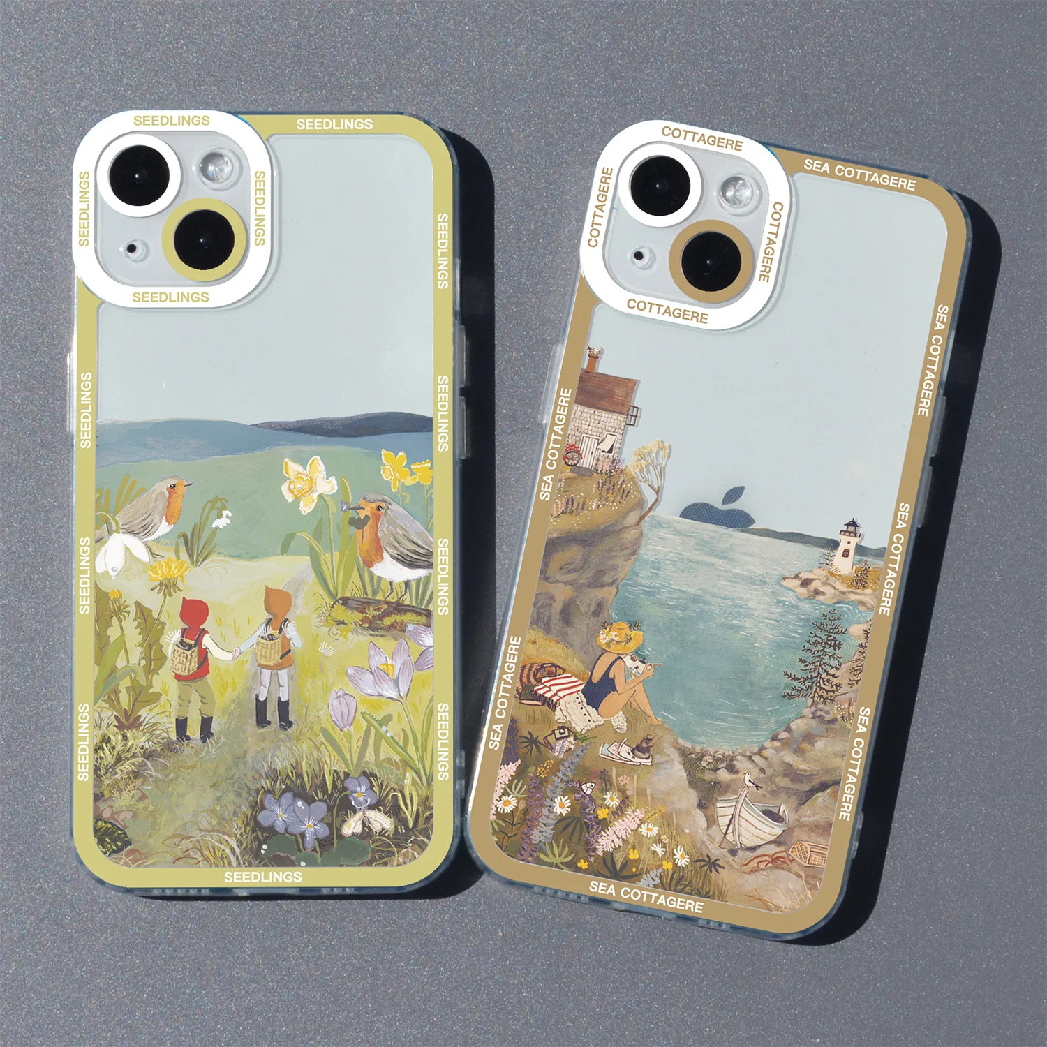 

Scenery Girl Illustration Silicone Phone Case For iPhone 14 13 12 11 Pro Max Mini XS X XR SE 7 8 Plus Soft Cover
