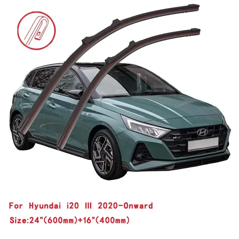 Фото Для Hyundai i20 Hatchback Coupe PB GB IB BC BI 2008 2010 2014 2016 2018 2020 2021 2022 Двойные резиновые щетки стеклоочистителя для автомобиля №5