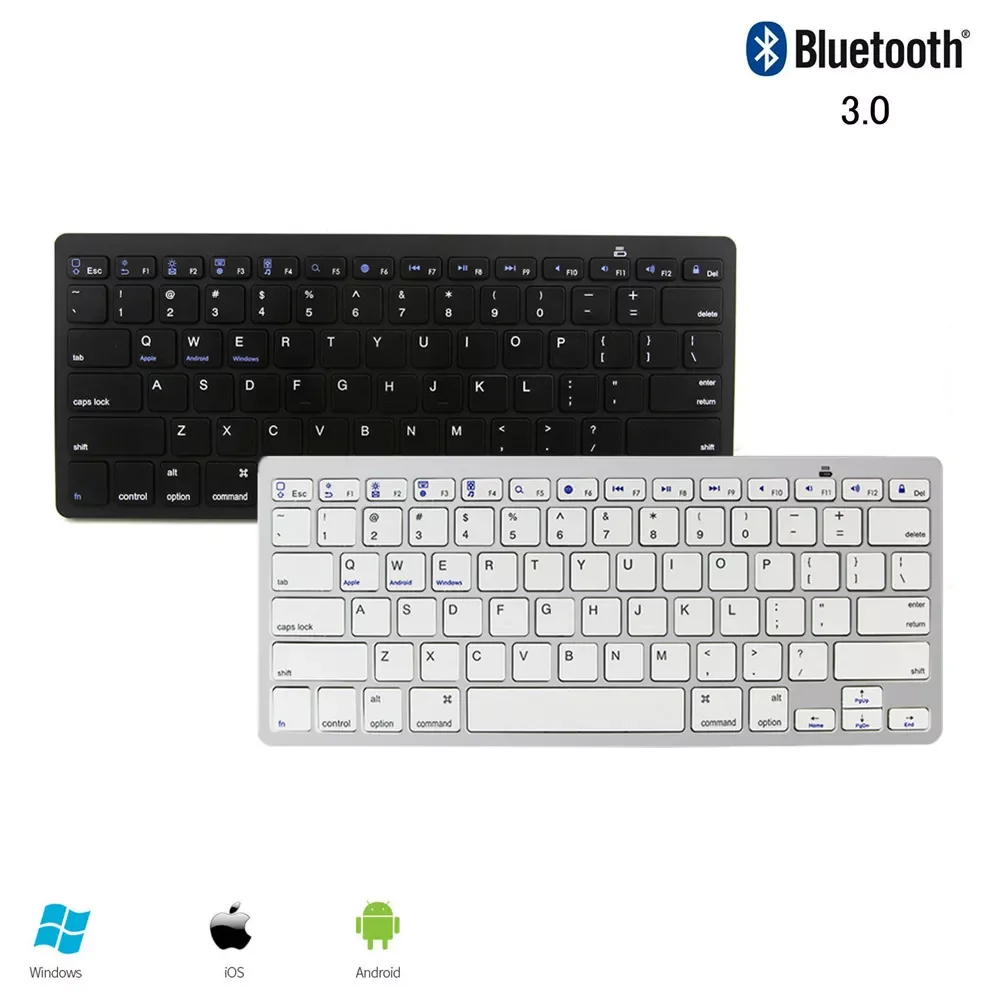 

Bluetooth Computer Keyboard Mini Slim Keybord Russian Arabic Spanish French Letters BT PC Keypad For Apple iPad Tablet