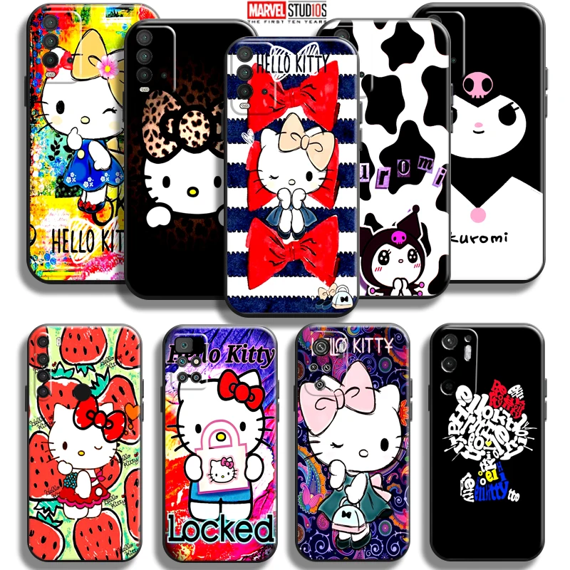 

Cute Hello Kitty Phone Case For Xiaomi Redmi Note 10 10S 9 9S 9T 5G 8 8T 7 Pro Redmi 10 9 9A 9T 9C 8 8A Silicone Cover Back