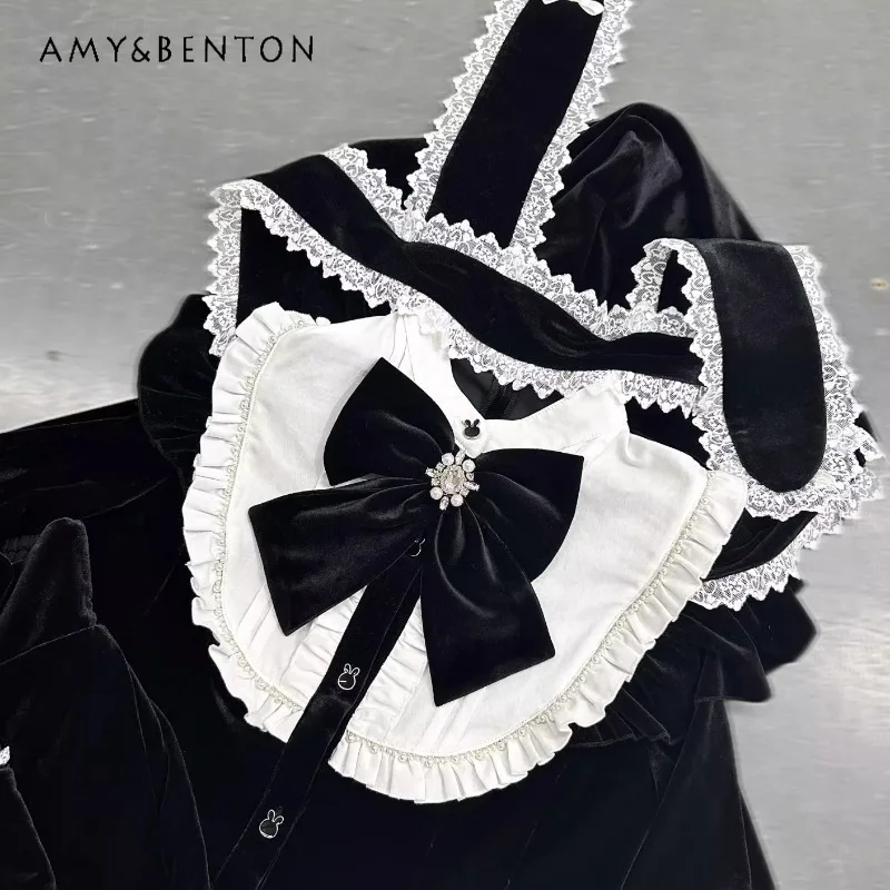 Японская субкультура массовое производство платье с капюшоном и кроличьими